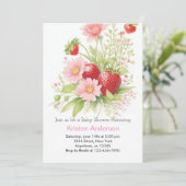 小さなベリーウォーター色の女の子の赤ちゃんシャワー 招待状 (スタンド正面)