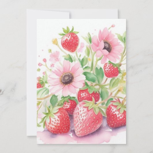 小さなベリーウォーター色の女の子の赤ちゃんシャワー 招待状 (裏面)