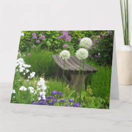 小さなベンチ – 大きな横向きのグリーティングカード カード