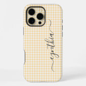 小さなベージュのギンガムシグネチャー iPhoneケース (裏面)