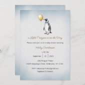 小さなペンギンがやってくる 招待状 赤ちゃん (正面/裏面)