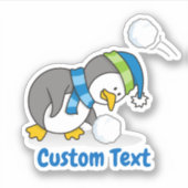 小さなペンギンが雪を得る シール (正面)