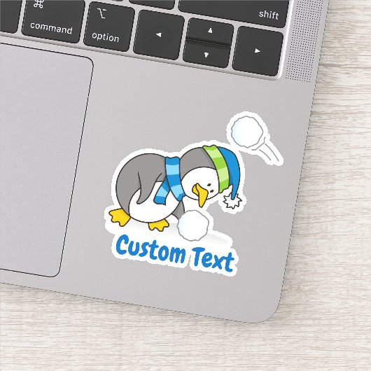 小さなペンギンが雪を得る シール (詳細)