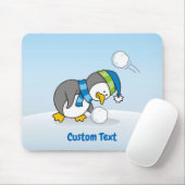 小さなペンギンが雪玉のマウスパッドを得る マウスパッド (マウス)