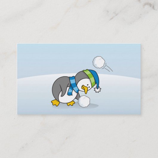 小さなペンギンが雪玉を手に入れる 名刺 (裏面)