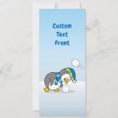 小さなペンギンが雪玉を手に入れる 招待状 (正面)