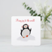 小さなペンギンでクリスマスの招待状 招待状 (スタンド正面)