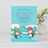 小さなペンギンのアイススケート招待状 招待状 (スタンド正面)