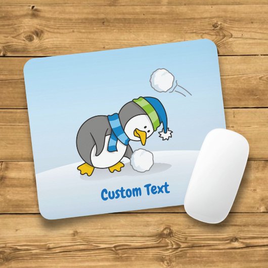 小さなペンギンのスノーボールマウスパッド マウスパッド