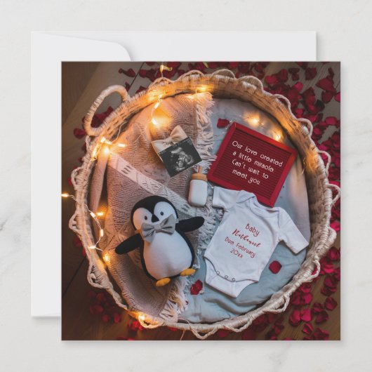 小さなペンギンは妊娠の発表を愛している シーズンカード (正面)