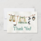 小さなホッケー選手の服飾ライン 感謝カード 招待状 (正面)