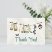 小さなホッケー選手の服飾ライン 感謝カード 招待状 (スタンド正面)