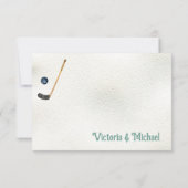 小さなホッケー選手の服飾ライン 感謝カード 招待状 (裏面)