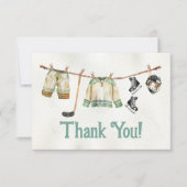 小さなホッケー選手の衣類ライン感謝カード 招待状 (正面)