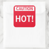 小さなホット注意警告のステッカー スクエアシール (バッグ)
