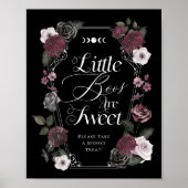 小さなボオは甘いゴシック不気味様式の花模様標識 ポスター (正面)