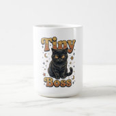 小さなボス黒猫デザイン コーヒーマグカップ (中央)