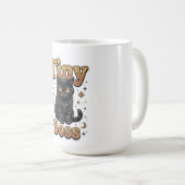 小さなボス黒猫デザイン コーヒーマグカップ (正面右)
