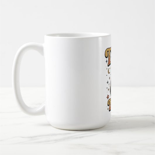 小さなボス黒猫デザイン コーヒーマグカップ (左)