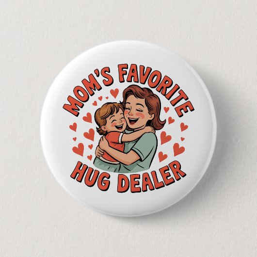 小さなボタン、大きな愛 – 祝お母さんの魔法ハグ 缶バッジ (正面)