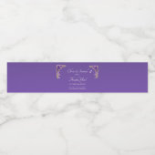 小さなボトルラベル、紫色の薄紫色の花 ペットボトルラベル (シングルラベル)