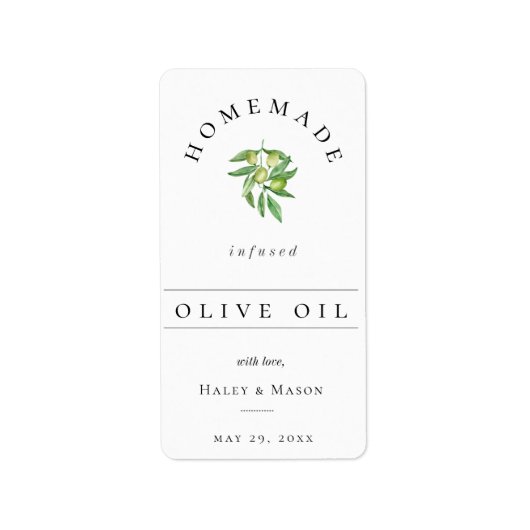 小さなボトル注入オリーブ油の好意ステッカー ラベル (正面)