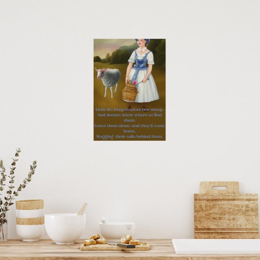 小さなボピープは彼女の羊失ったのおもしろいかわいい ポスター (キッチン)