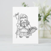 小さなボピープガールドールのアートカラーリングページ サンキューカード (スタンド正面)