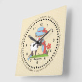 小さなボーのピープウォールクロック スクエア壁時計 (傾斜)