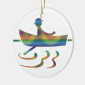 小さなボートのオーナメントの漕艇 セラミックオーナメント (左)