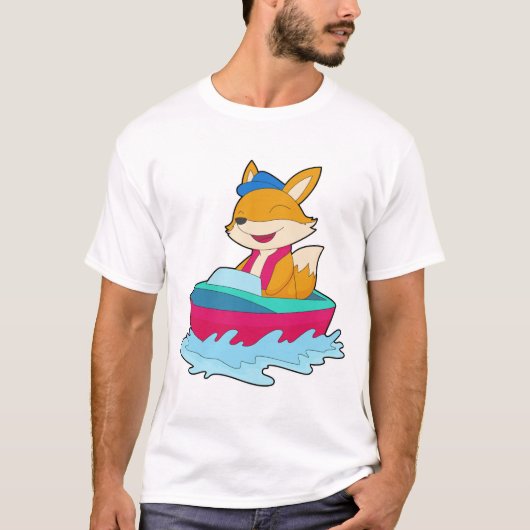 小さなボートの狐 Tシャツ (正面)