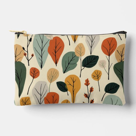 小さなポーチと紅葉パターン アクセサリーポーチ (正面)