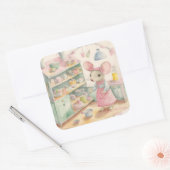 小さなマウスでキッチンの弾丸のシール スクエアシール (封筒)