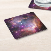 小さなマゼラン雲の中の若い星。 スクエアペーパーコースター (アングル)