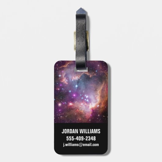 小さなマゼラン雲の中の若い星。 ラゲッジタグ (裏面縦)