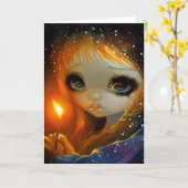 「小さなマッチの女の子」グリーティングカード カード (黄色い花)