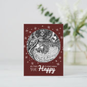 小さなマッチの少女 |ワインレッドはがき ポストカード (スタンド正面)