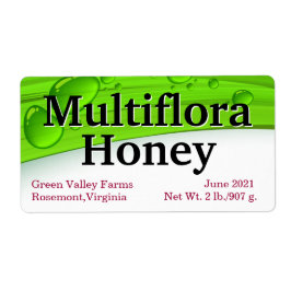 小さなマルチフローラハニージャー食品 ラベル