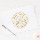 小さなミツバチとハイブ蜂蜜ラベル手瓶生 ラウンドシール (封筒)