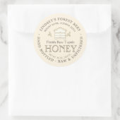 小さなミツバチとハイブ蜂蜜ラベル手瓶生 ラウンドシール (バッグ)