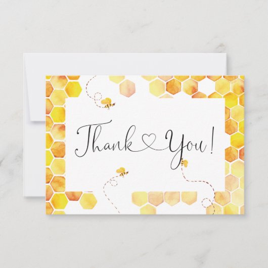 小さなミツバチの赤ちゃんシャワーサンキューカード サンキューカード (正面)