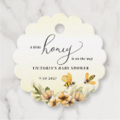 小さなミツバチの赤ちゃんシャワーラウンドうろたえた フェイバータグ (正面)