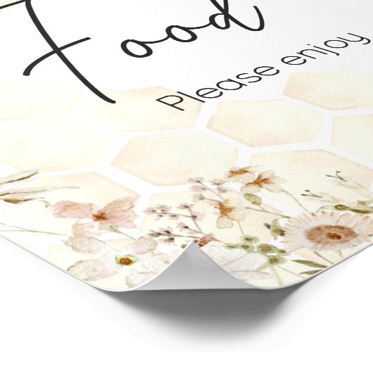 小さなミツバチの赤ちゃんシャワー食品 ポスター (角)