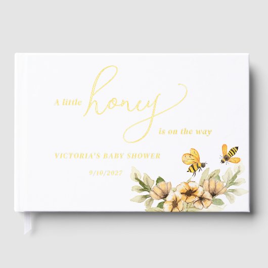 小さなミツバチの赤ちゃんシャワー ゲストブック (正面)