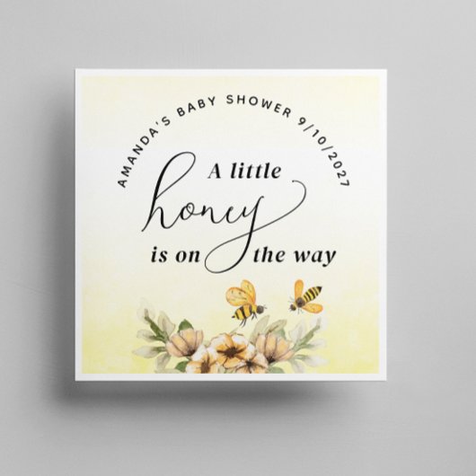 小さなミツバチの赤ちゃんシャワー スタンダードカクテルナプキン