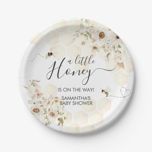 小さなミツバチの赤ちゃんシャワー ペーパープレート (正面)