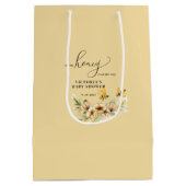 小さなミツバチの赤ちゃんシャワー ミディアムペーパーバッグ (裏面)