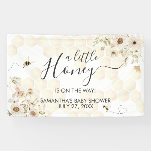 小さなミツバチの赤ちゃんシャワー 横断幕 (横)