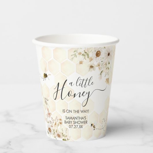 小さなミツバチの赤ちゃんシャワー 紙コップ (正面)