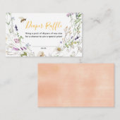 小さなミツバチ赤ちゃんシャワーおむつラッフル エンクロージャーカード (正面/裏面)